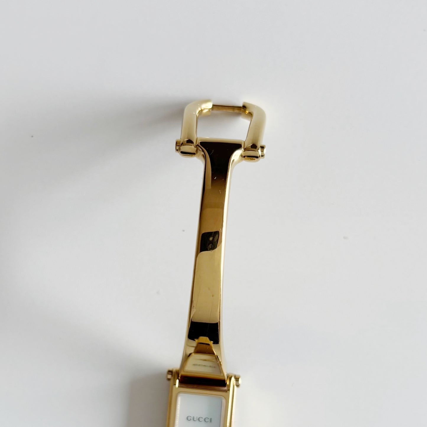 Gucci 1990s Seashell Gold Plated Bangle Watch