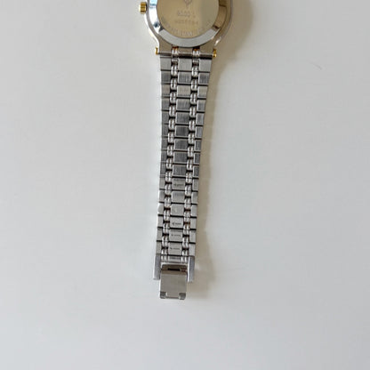 Gucci 1990s Date Round Dial Two Tone Gold Plated Watch