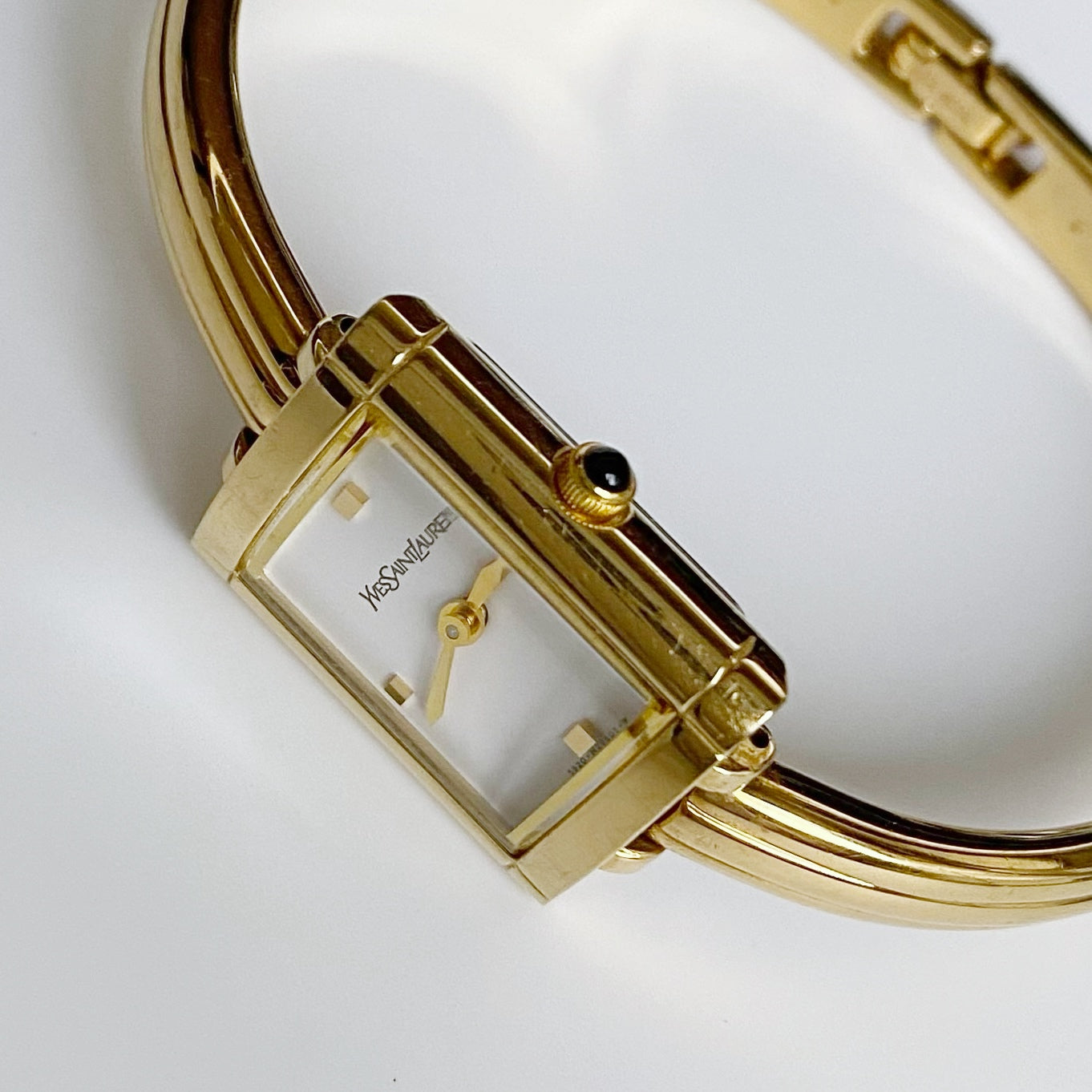 Yves Saint Laurent 1990s Gold Plated Bangle Watch