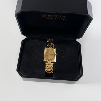 Fendi 1990s Tank Gold Plated Watch Limited Edition (only 2,500 pieces made)