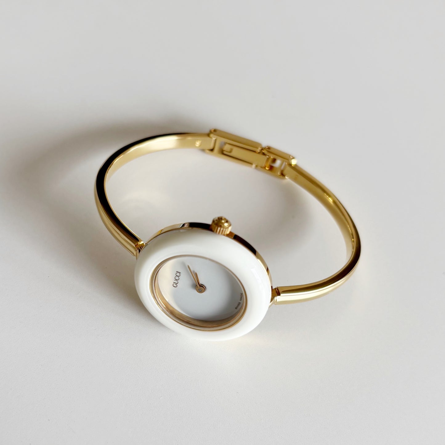 Gucci 1990s Interchangeable Bezel Gold Plated Watch with 12 bezels, case (Small)