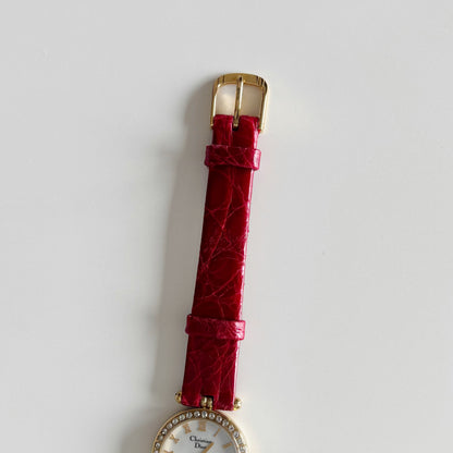 Dior 1990s Seashell Dial Round Dial Gold Plated Watch