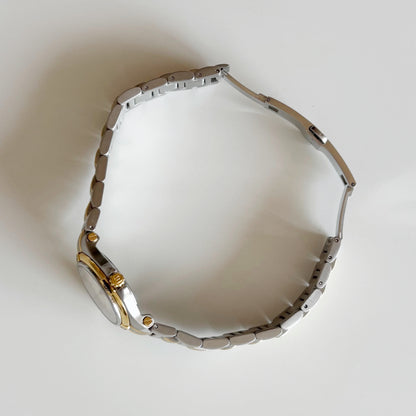 Gucci 1990s Date Gold Plated Two Tone Watch