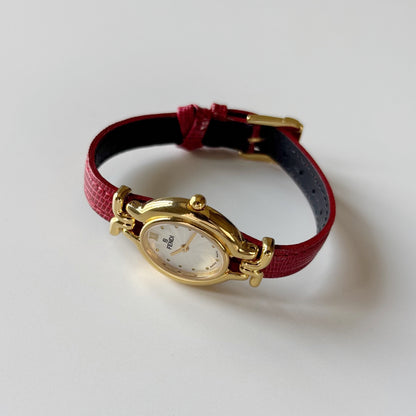 Fendi 1990s Interchangeable Strap Gold Plated Watch with 5 straps, case