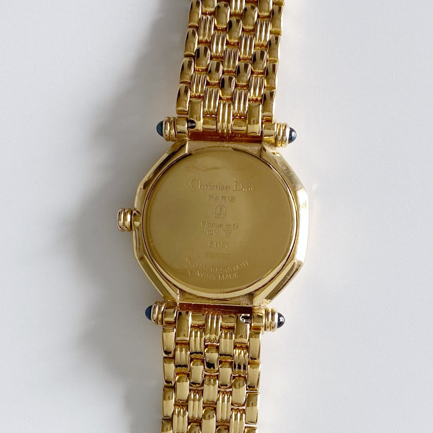 Dior 1990s Octagon Gold Plated Watch
