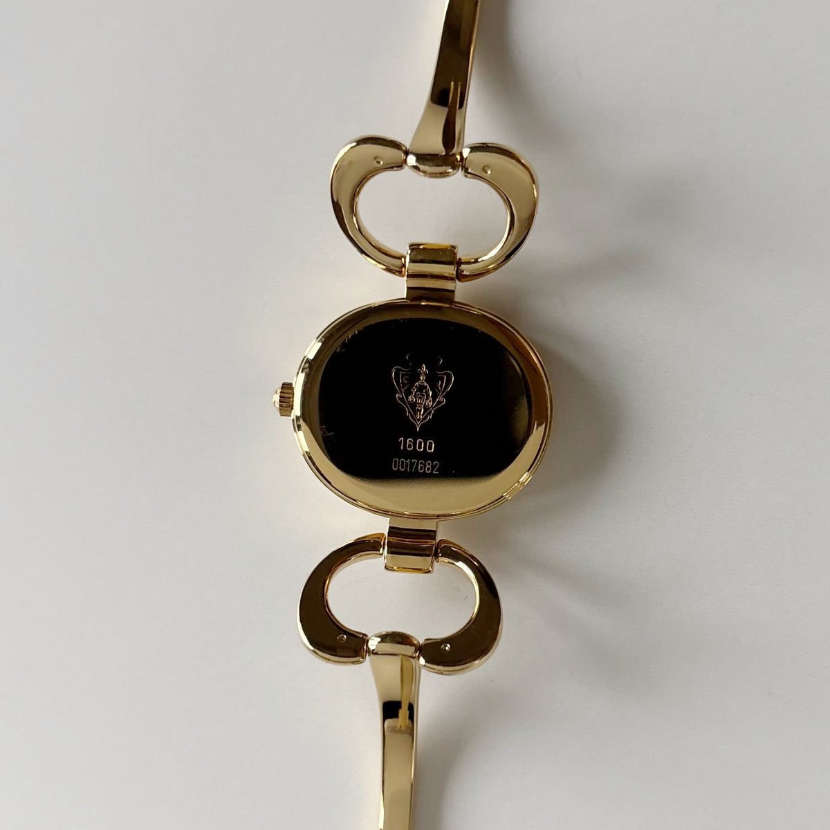 Gucci 1990s Seashell Dial Gold Plated Bangle Watch
