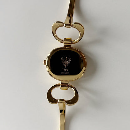 Gucci 1990s Seashell Dial Gold Plated Bangle Watch