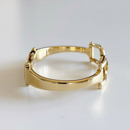 Gucci 1990s Rectangular Dial Gold Plated Bangle Watch