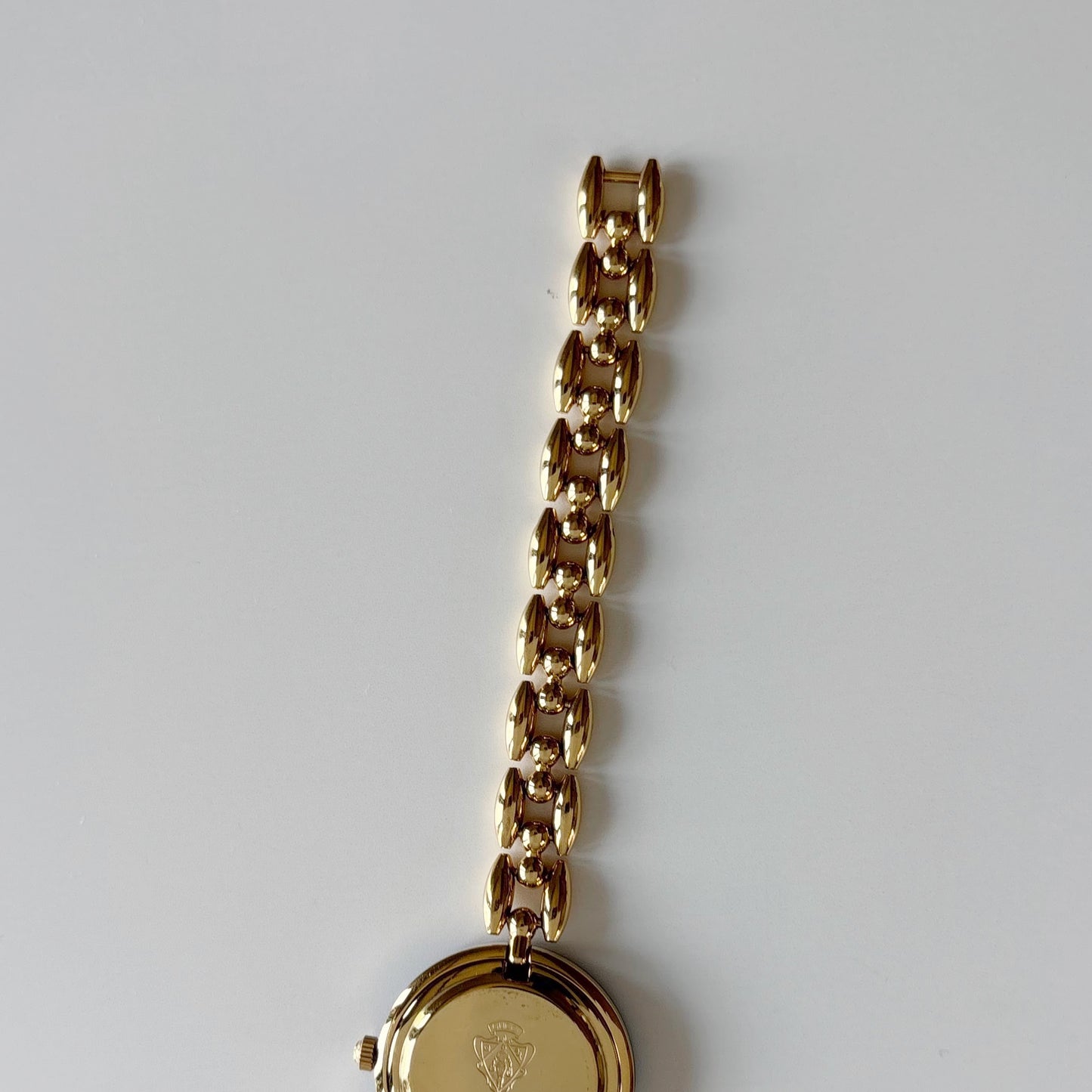 Gucci 1990s Interchangeable Bezel Gold Plated Rice Chain Watch with 6 bezels, case (165mm)
