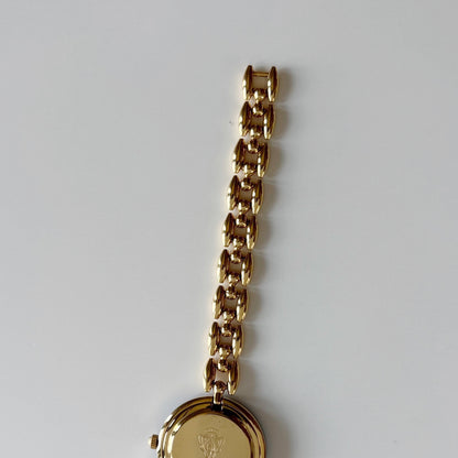 Gucci 1990s Interchangeable Bezel Gold Plated Rice Chain Watch with 6 bezels, case (165mm)
