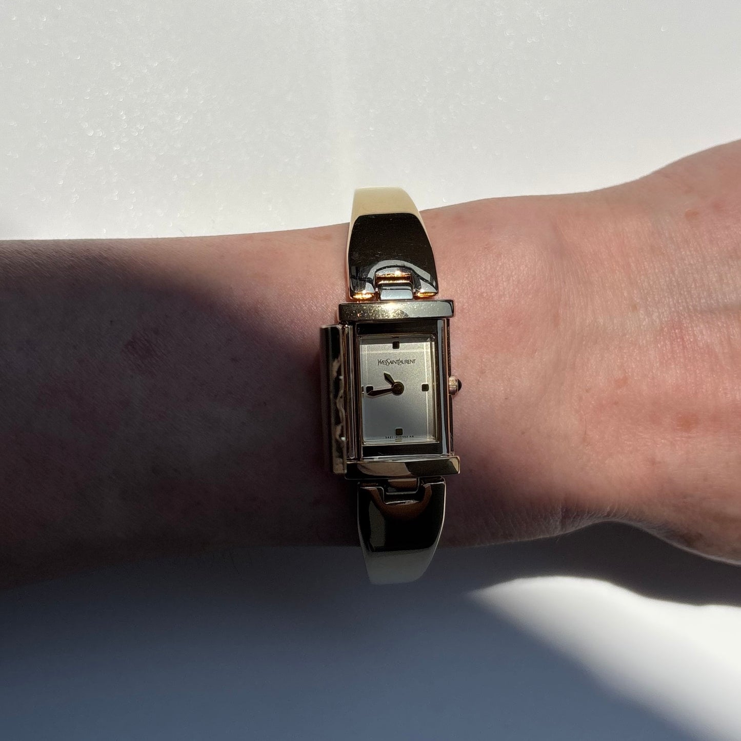 Yves Saint Laurent 1990s Peek a boo Gold Plated Bangle Watch