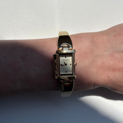 Yves Saint Laurent 1990s Peek a boo Gold Plated Bangle Watch