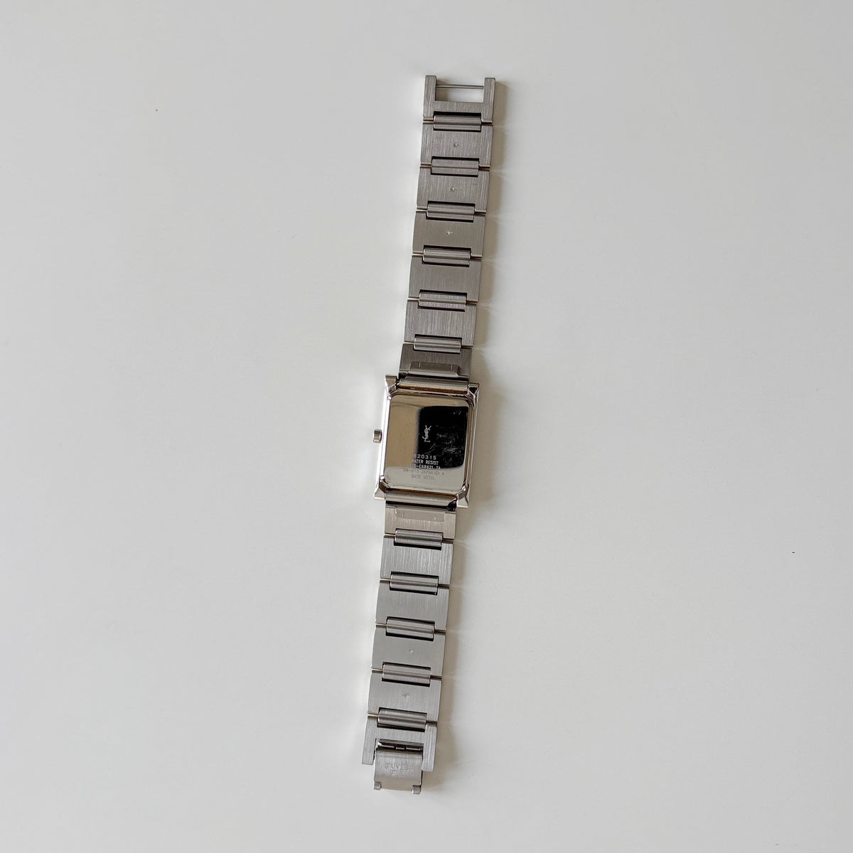 Yves Saint Laurent 1990s Square Dial Two Tone Gold Plated Watch