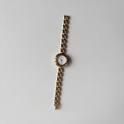 Gucci 1990s Interchangeable Bezel Gold Plated Rice Chain Watch with 6 bezels, case (160mm)