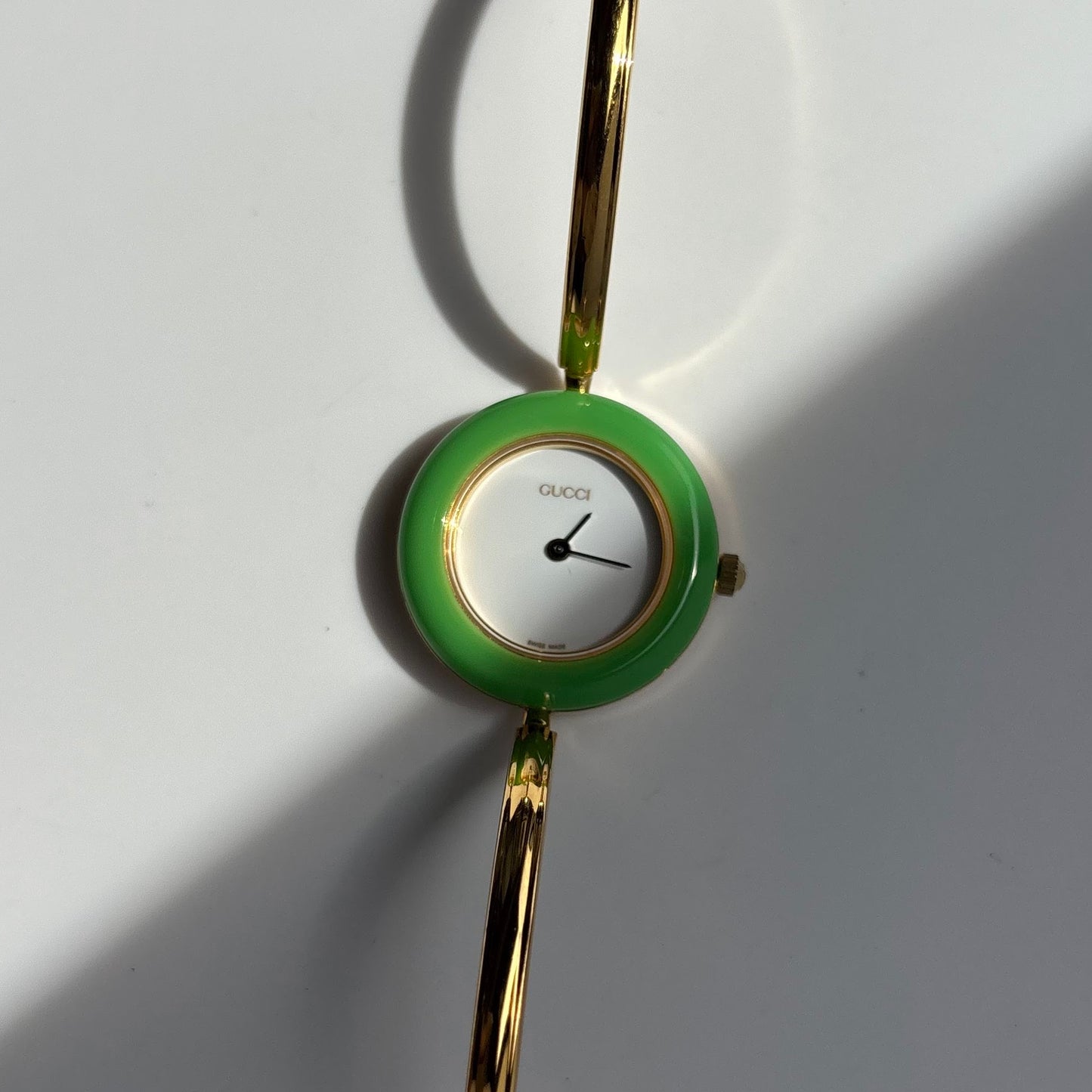 Gucci 1990s Interchangeable Bezel Gold Plated Watch with 12 bezels, case