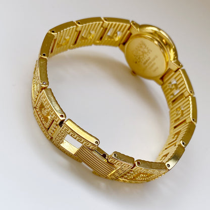 Gianni Versace Signature 1990s 18K Gold Plated Watch