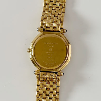 Dior 1990s Octagon Gold Plated Watch (Large)