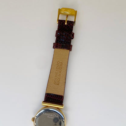 Dior 1990s Gold Plated Round Watch