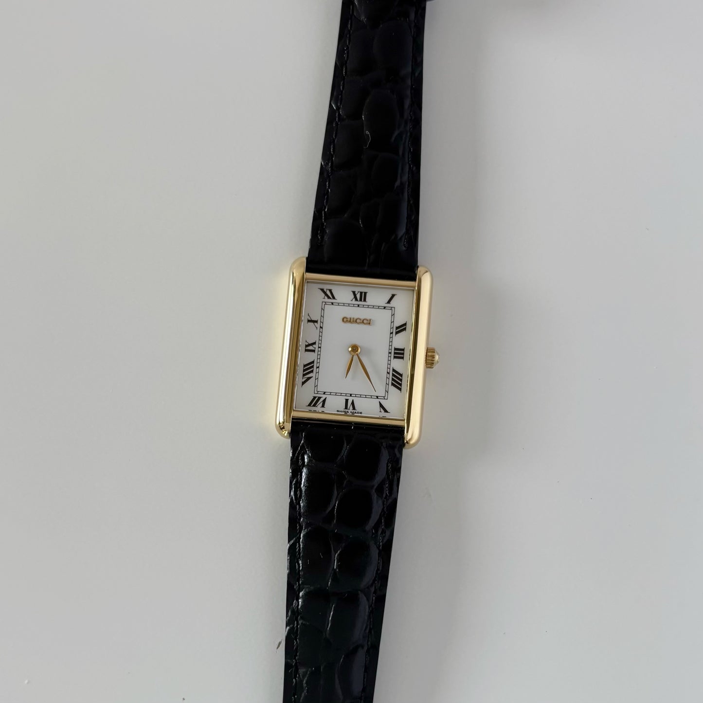 Gucci 1990s 18K Solid Gold Tank Watch