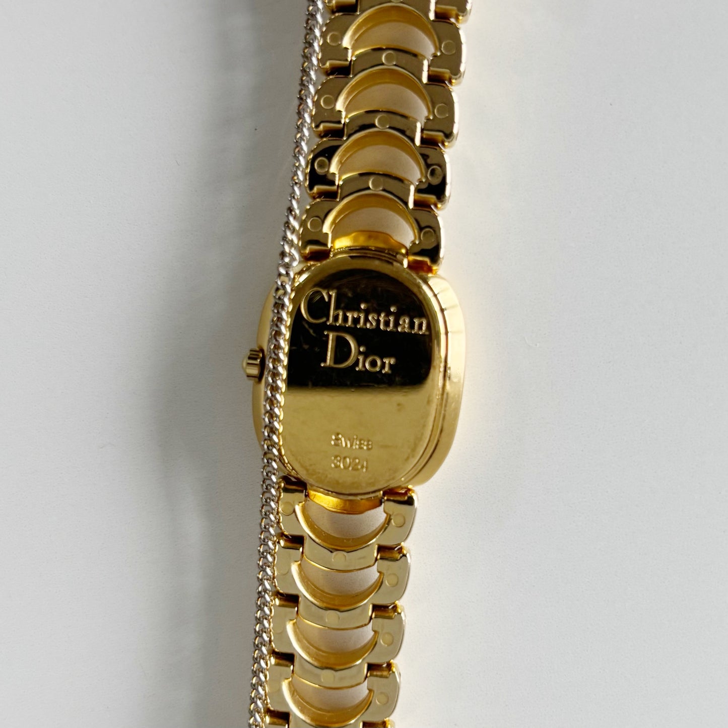 Dior 1990s Oval Gold Plated Watch