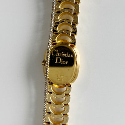 Dior 1990s Oval Gold Plated Watch