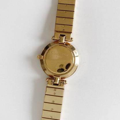 Dior 1990s Round Dial Gold Plated Watch