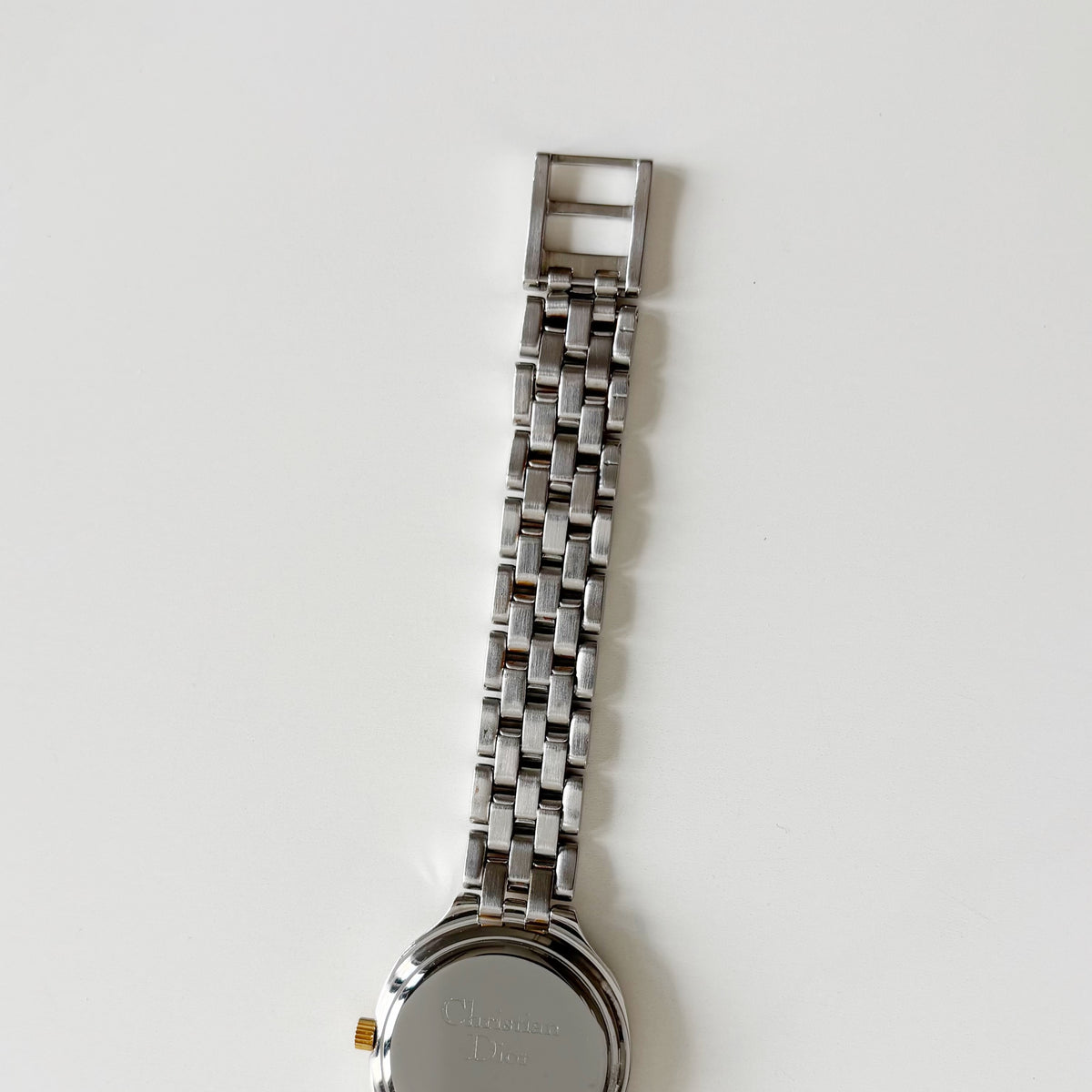 Dior 1990s Date Round Dial Gold Plated Two Tone Watch