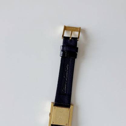 Dior 1990s Square Dial Gold Plated Watch