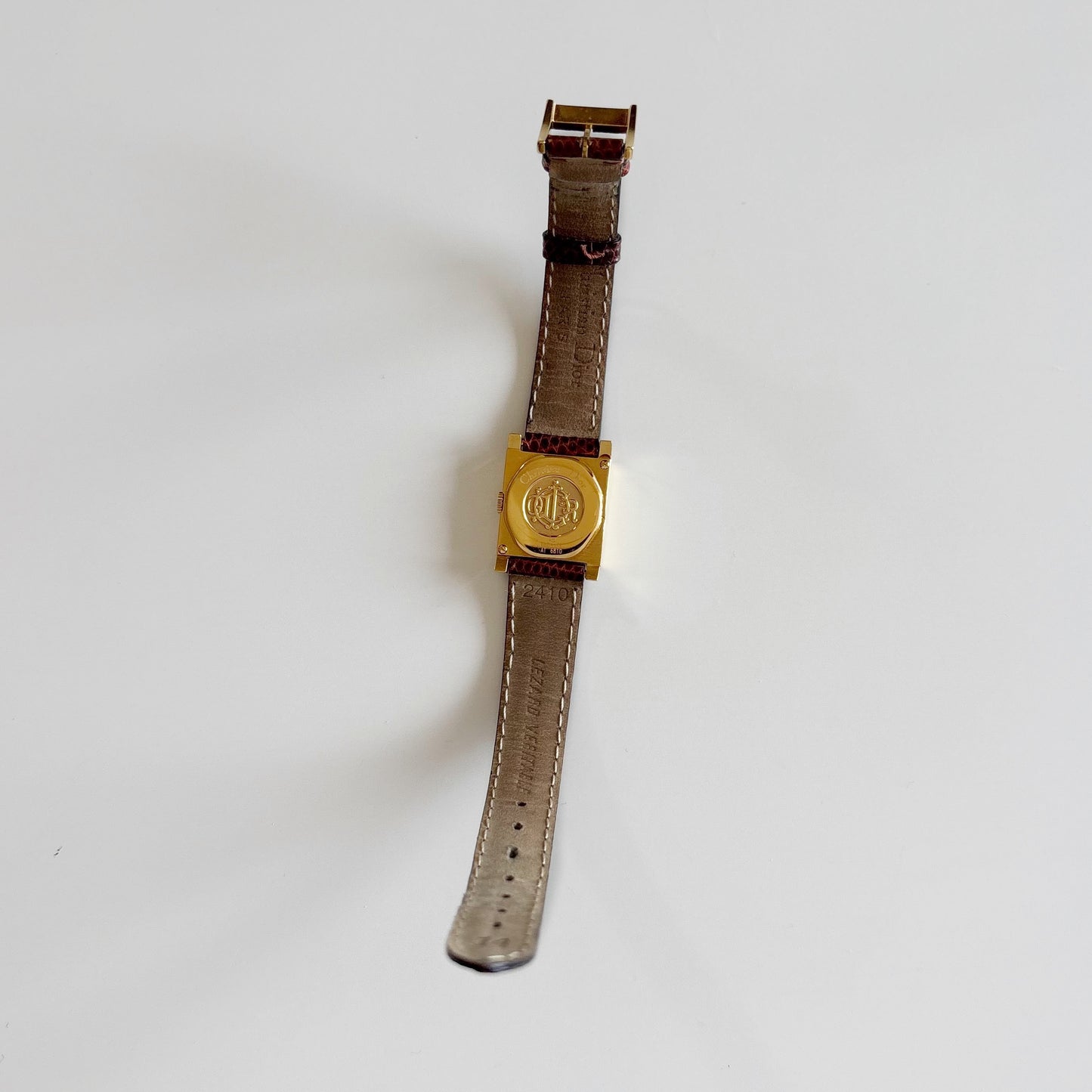 Dior 1990s La Parisienne Interchangeable Strap Gold Plated Watch with 3 straps, case