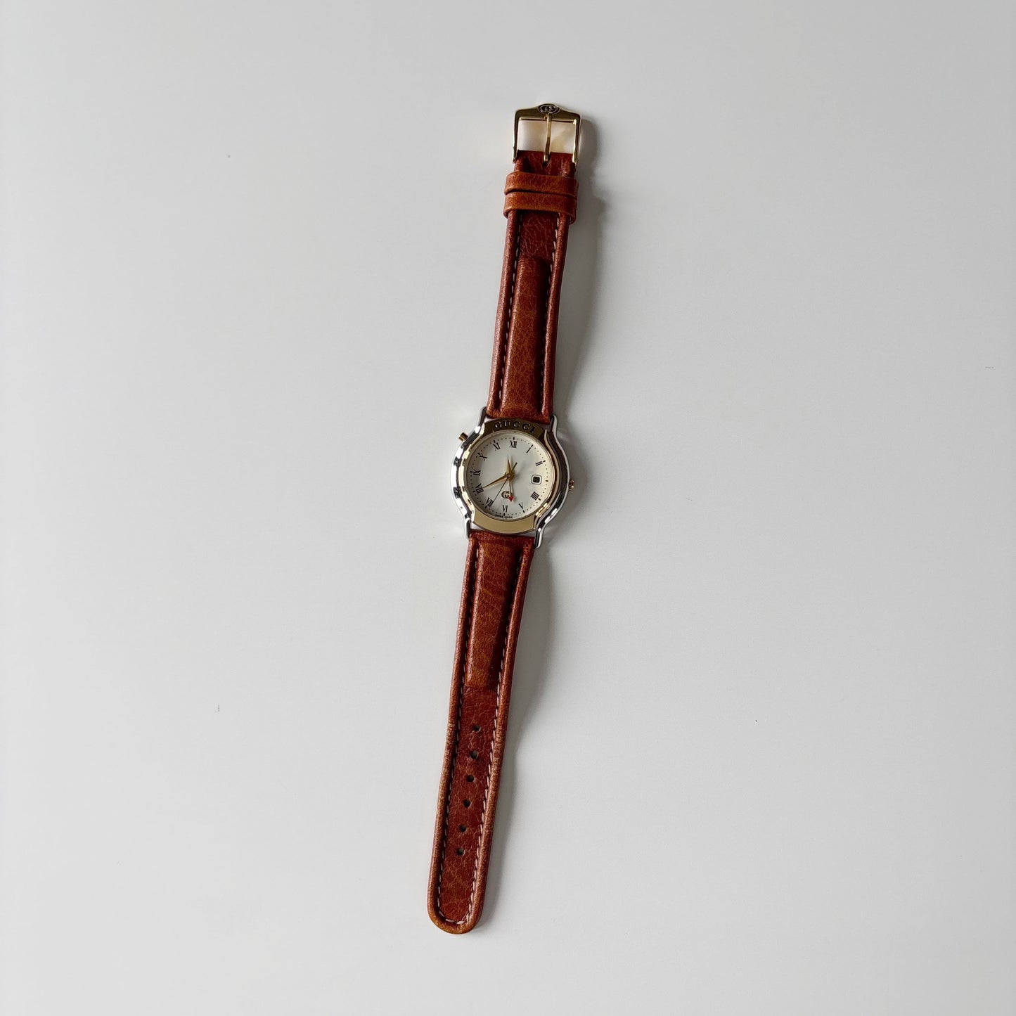 Gucci 1990s Mondiale Round Dial Date Two Tone Watch