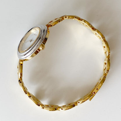 Gucci 1990s Interchangeable Bezel Gold Plated Watch with 6 bezels, case (165m)