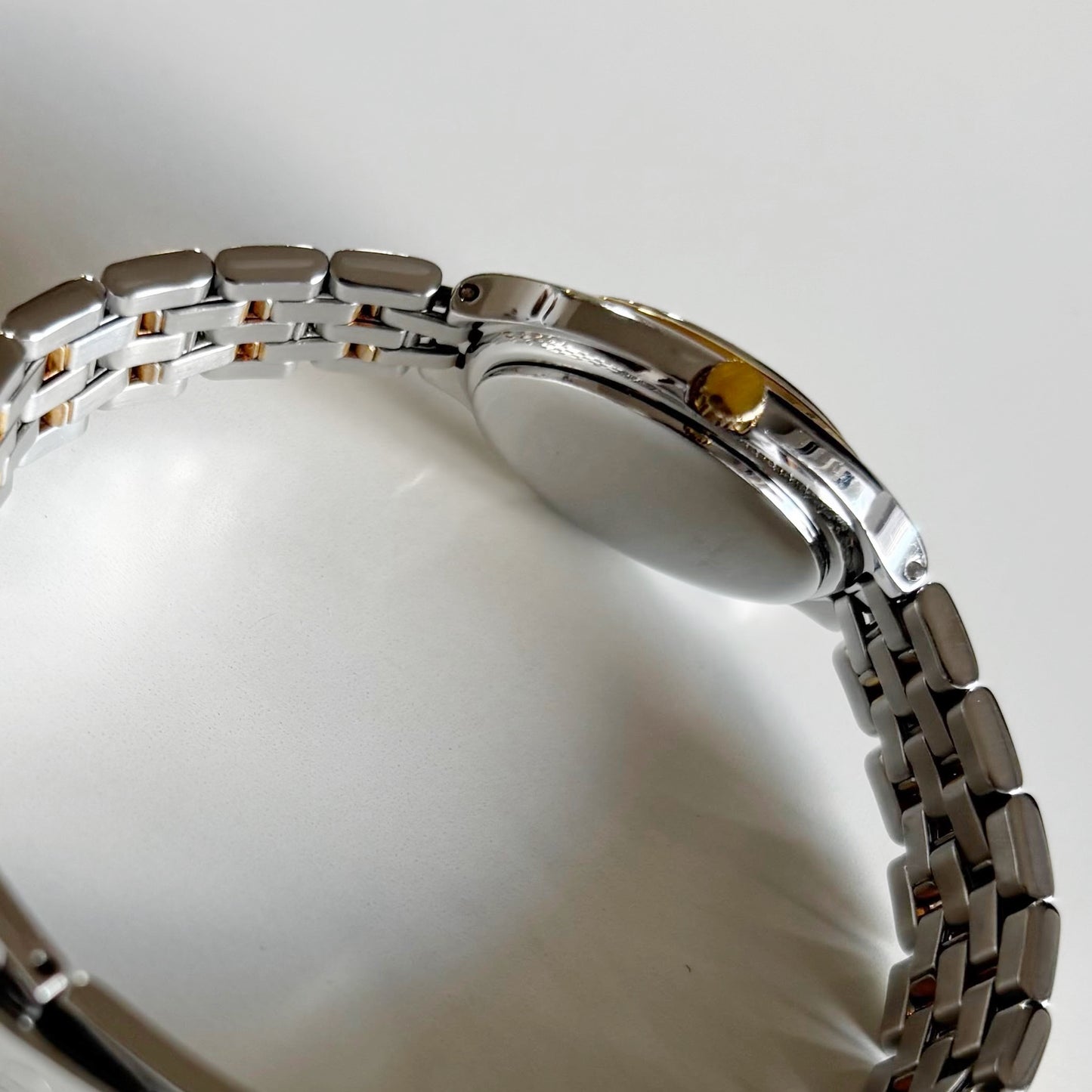 Dior 1990s Date Round Dial Two Tone Gold Plated Watch