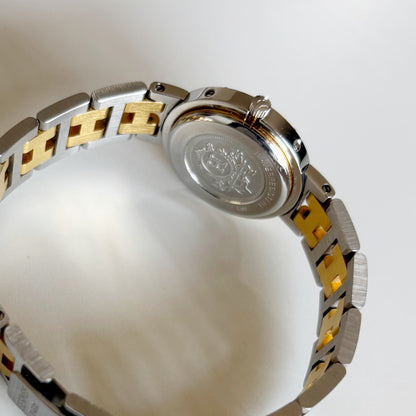 Hermes 1990s Clipper Round Dial Two Tone Watch