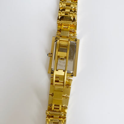 Givenchy 1990s Rectangular Gold Plated Watch