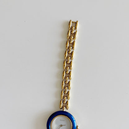 Gucci 1990s Interchangeable Bezel Gold Plated Watch with 6 bezels, case (167mm)