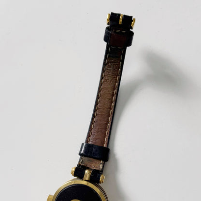 Gucci 1990s Gold Plated Round Watch