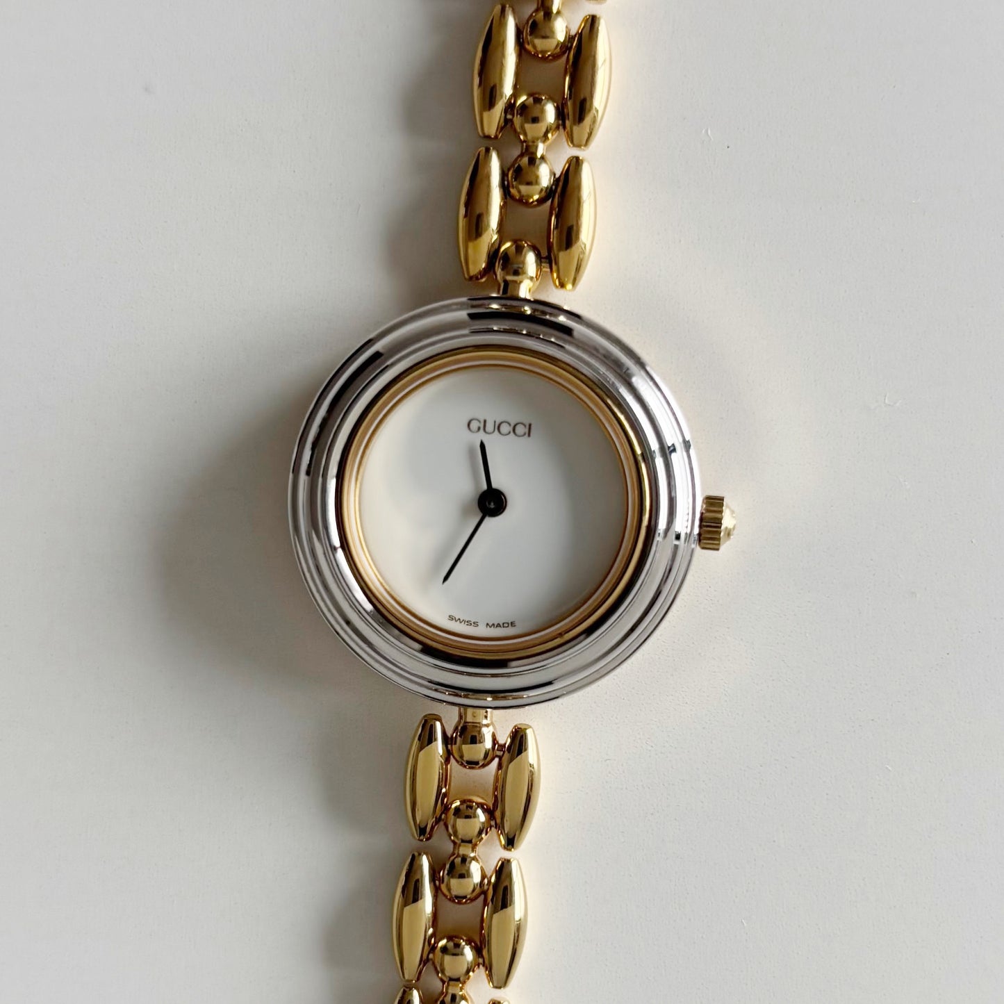 Gucci 1990s Interchangeable Bezel Gold Plated Watch with 6 bezels, case (160mm)