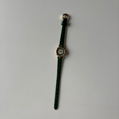 Gucci 1990s Green Dial Sherry Gold Plated Watch