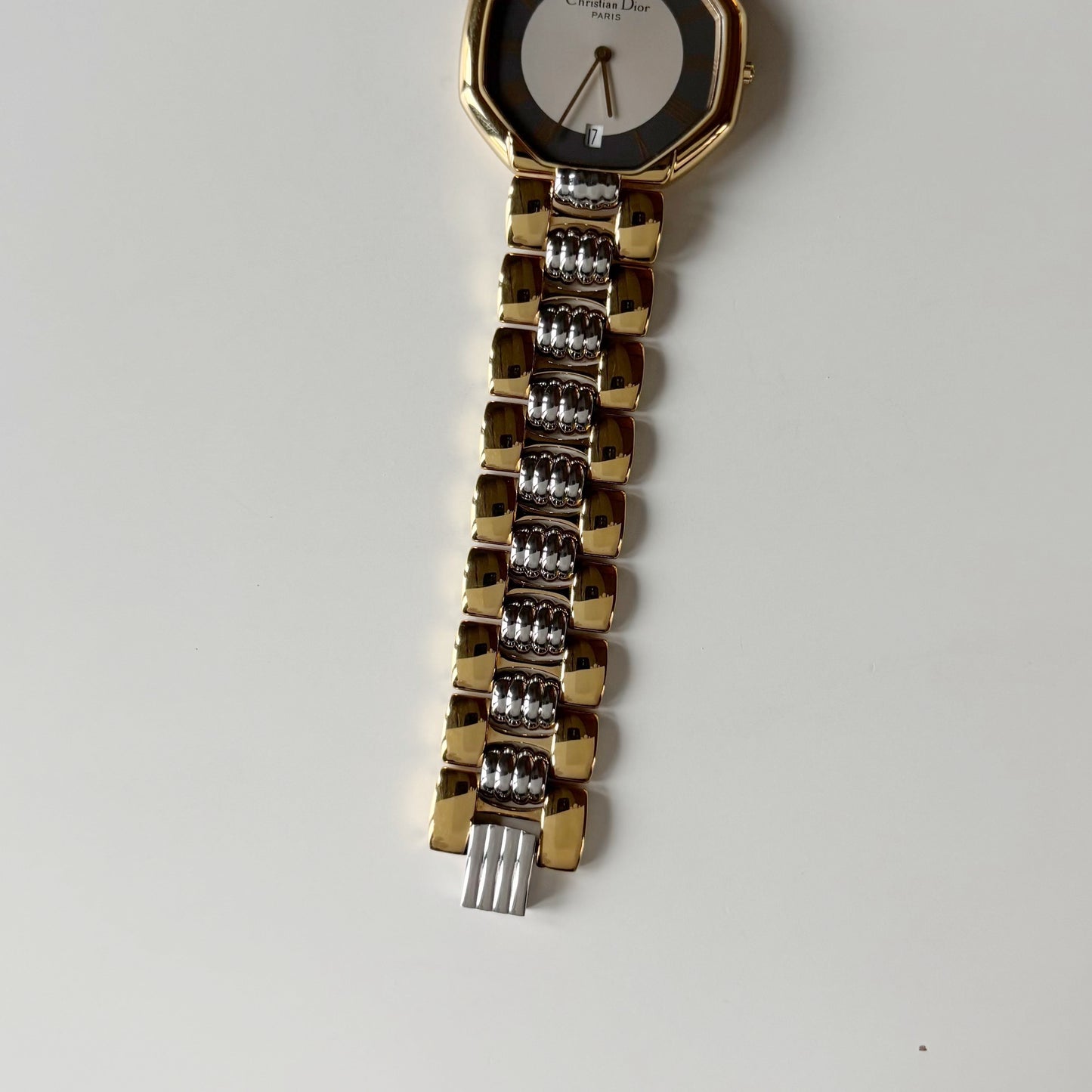 Dior 1990s Octagon Date Dial Two Tone Watch (Large) (5/31)