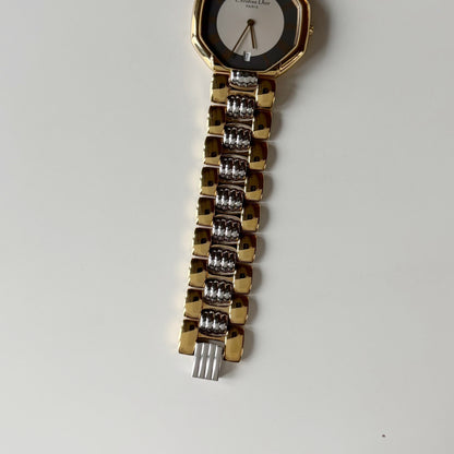 Dior 1990s Octagon Date Dial Two Tone Watch (Large) (5/31)