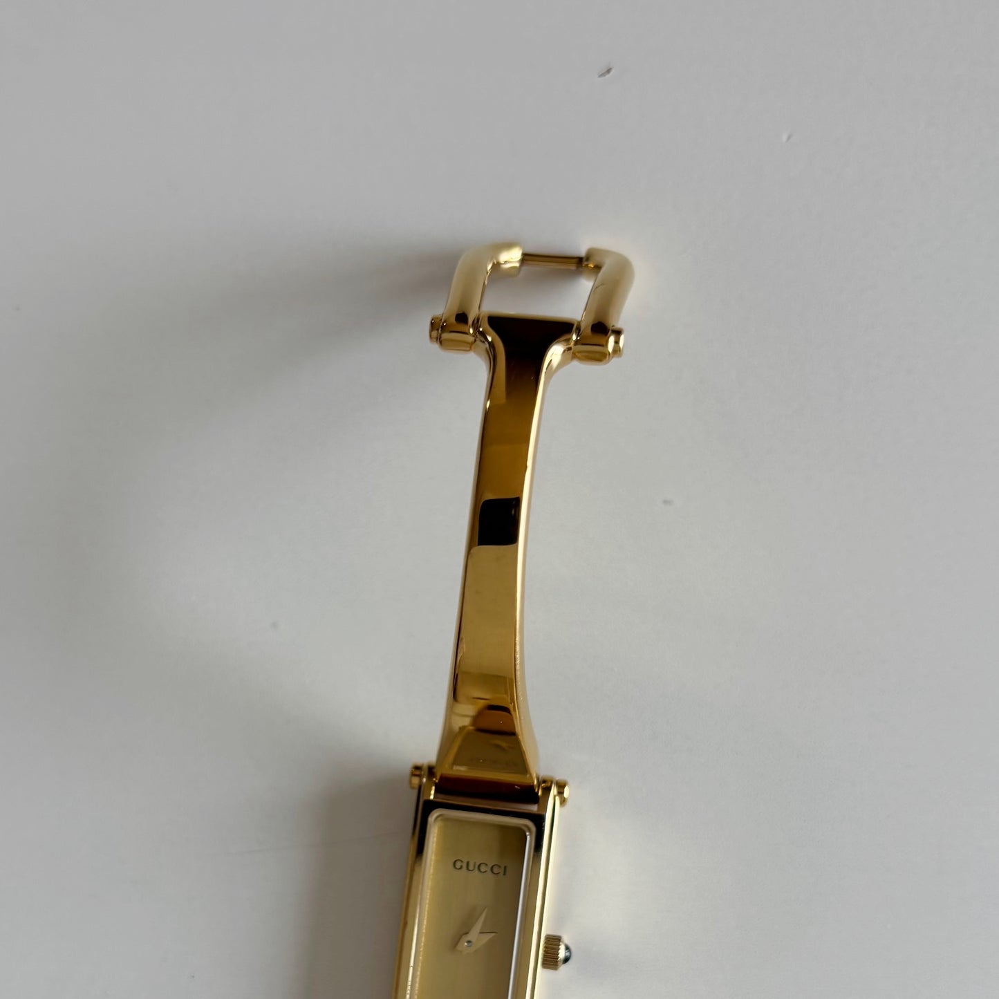 Gucci 1990s Gold Dial Gold Plated Bangle Watch (Small)