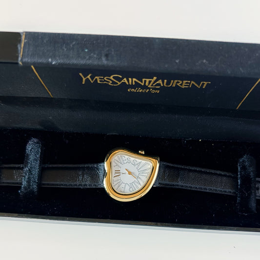 Yves Saint Laurent 1990s Heart Shaped Dial Gold Plated Watch