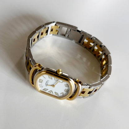 Hermes 1990s Rallye Two Tone Watch