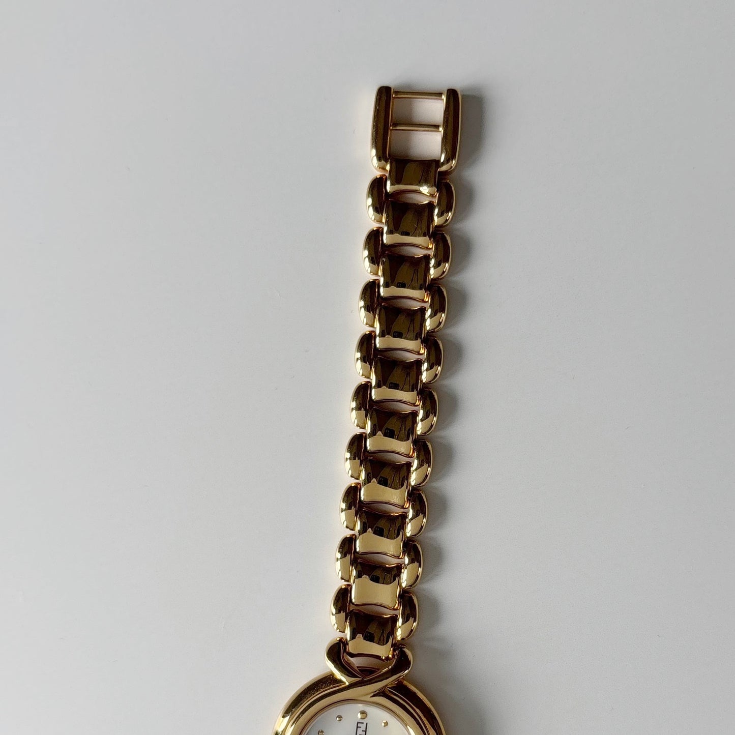 Fendi 1990s Seashell Dial Gold Plated Watch