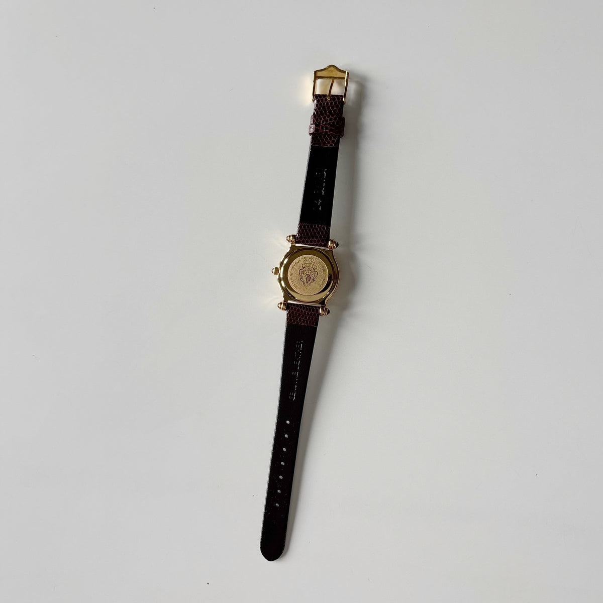 Gucci 1990s Round Dial Gold Plated Watch