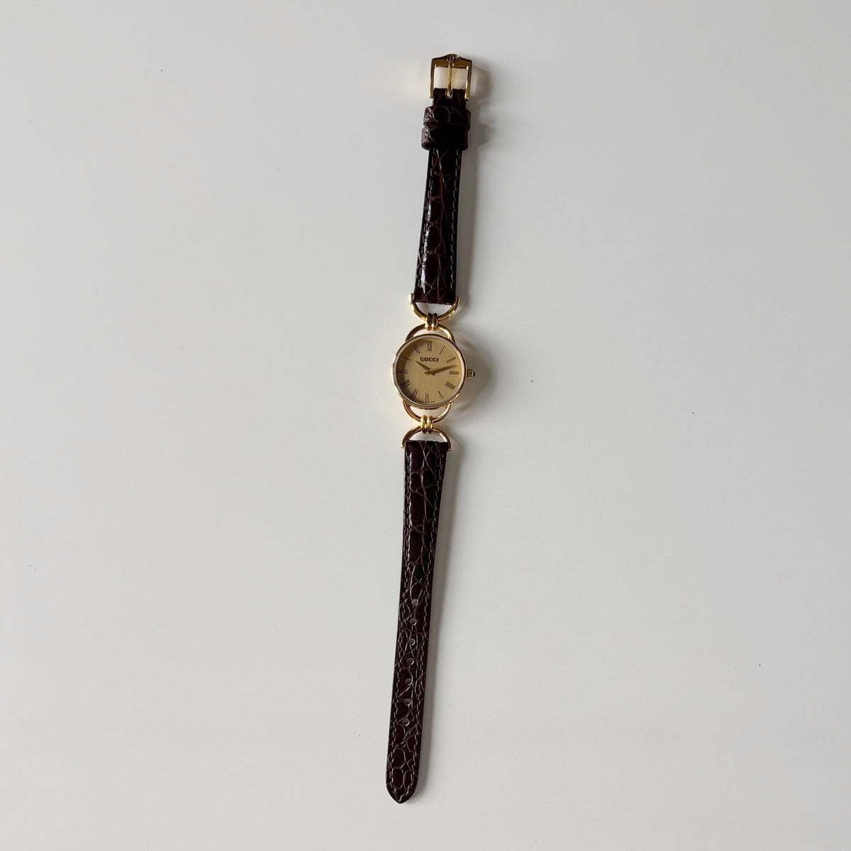 Gucci 1990s Gold Dial Horsebit Gold-Plated Watch