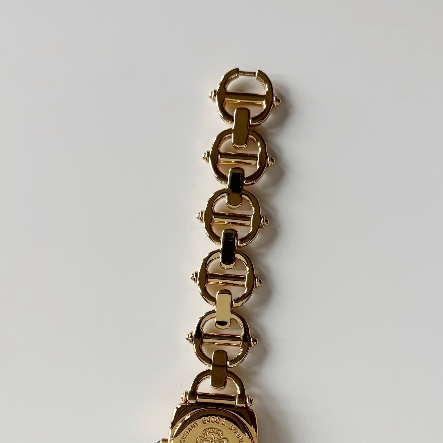 Gucci 1990s Seashell Dial Gold Plated Horsebit Watch