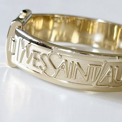 Yves Saint Laurent 1990s Seashell Dial Gold Plated Bangle Watch