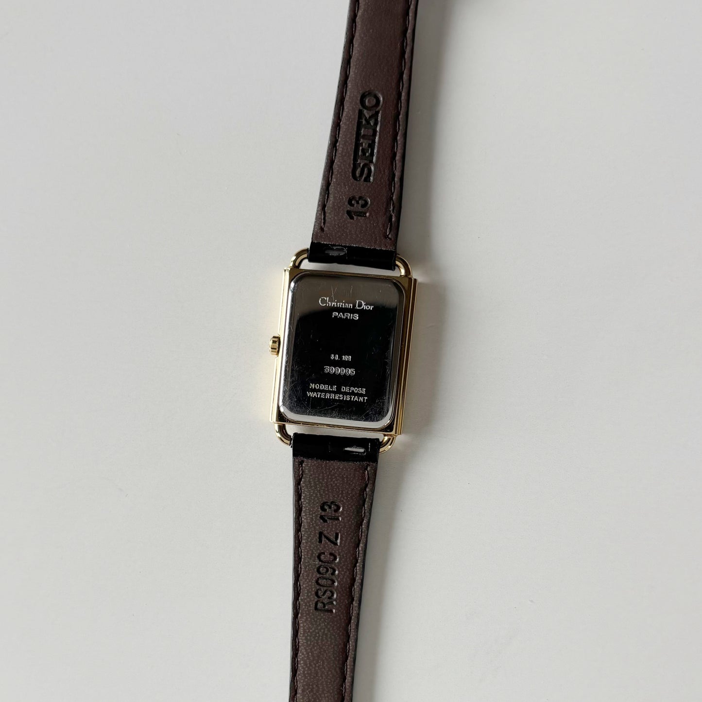 Dior 1990s CD Logo Tank Gold Plated Watch