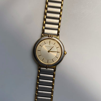 Yves Saint Laurent 1990s Two Tone Round Watch